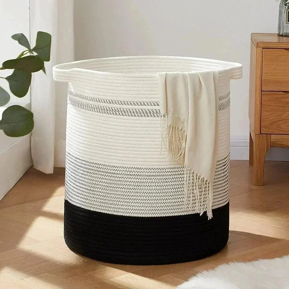 Lux Laundry Baskets Hamper with Handles,Decorative Basket for Living room,Woven
